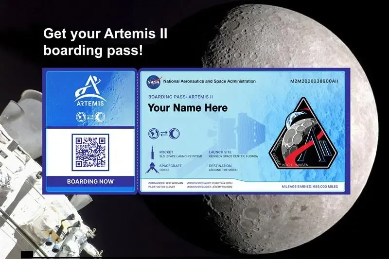 Artemis II Boarding Pass