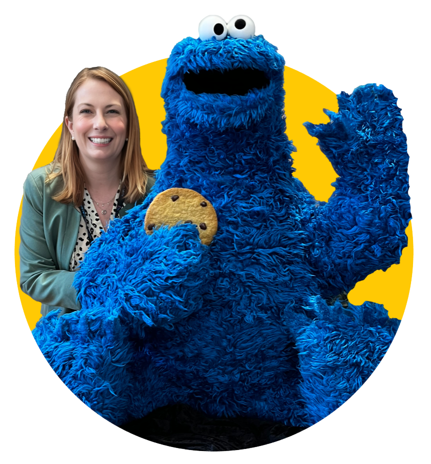 Melissa Braillard and Cookie Monster