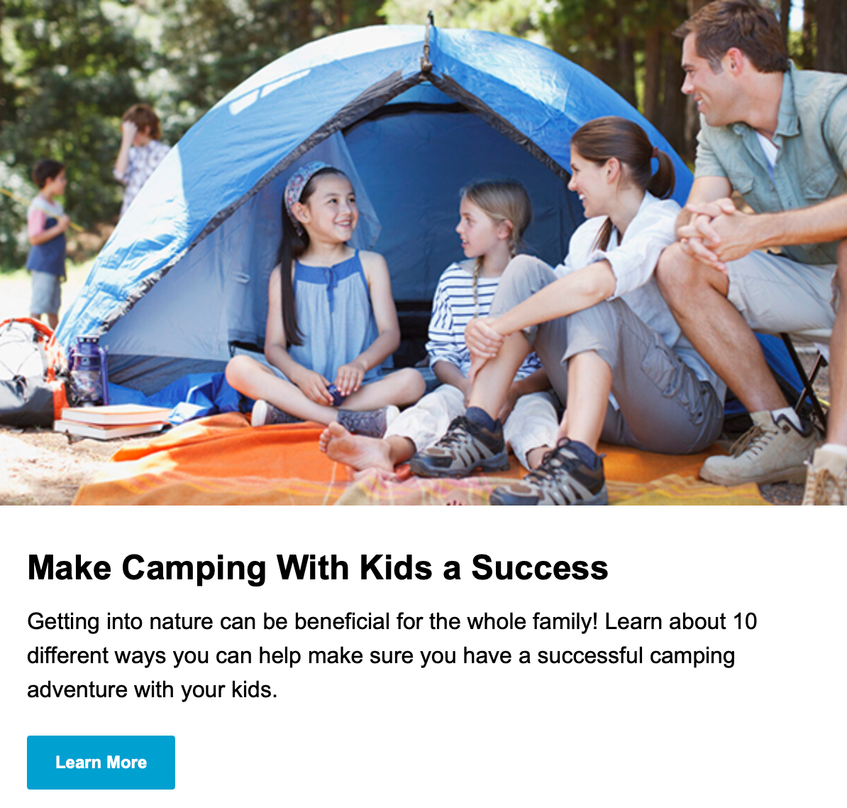 Making Camping with kids a Success