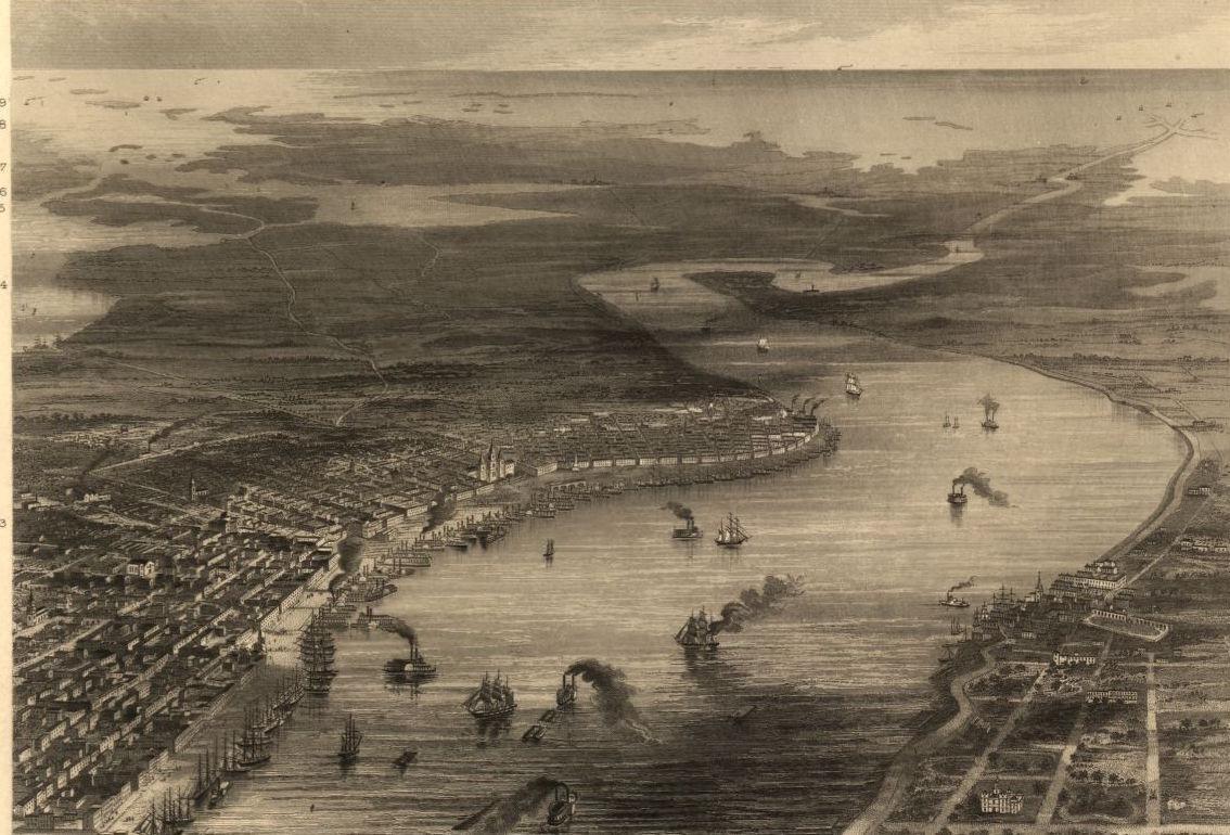 New Orleans bird's-eye view 1863