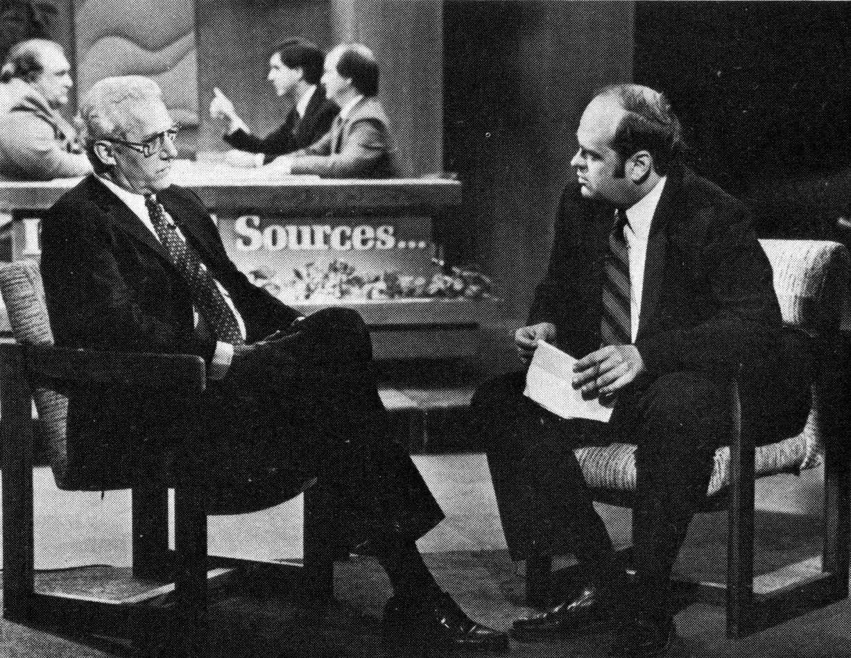 Errol Laborde interviewing past mayor Moon Landrieu