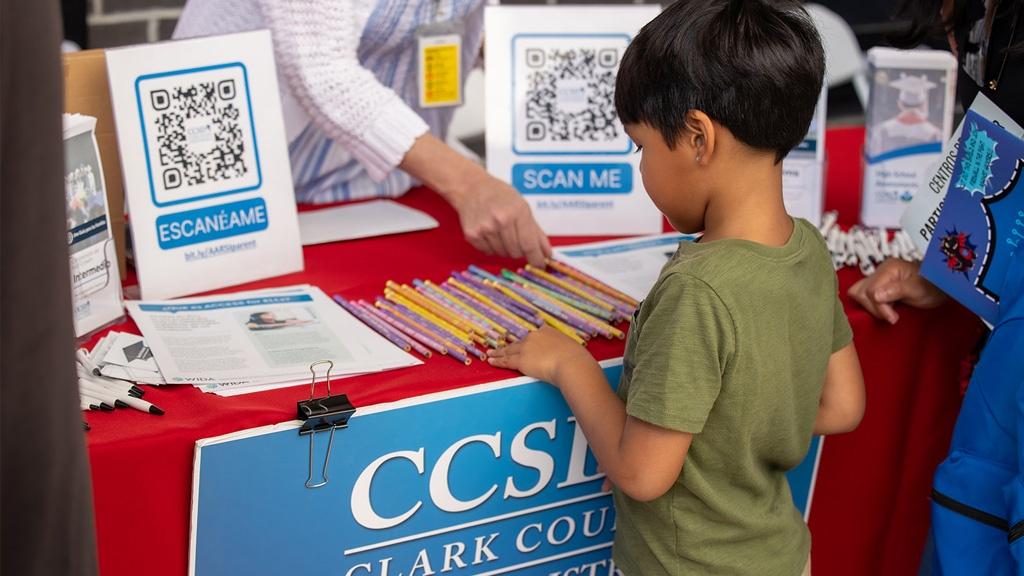 CCSD Clark County School District table at the COX Back to School Fair