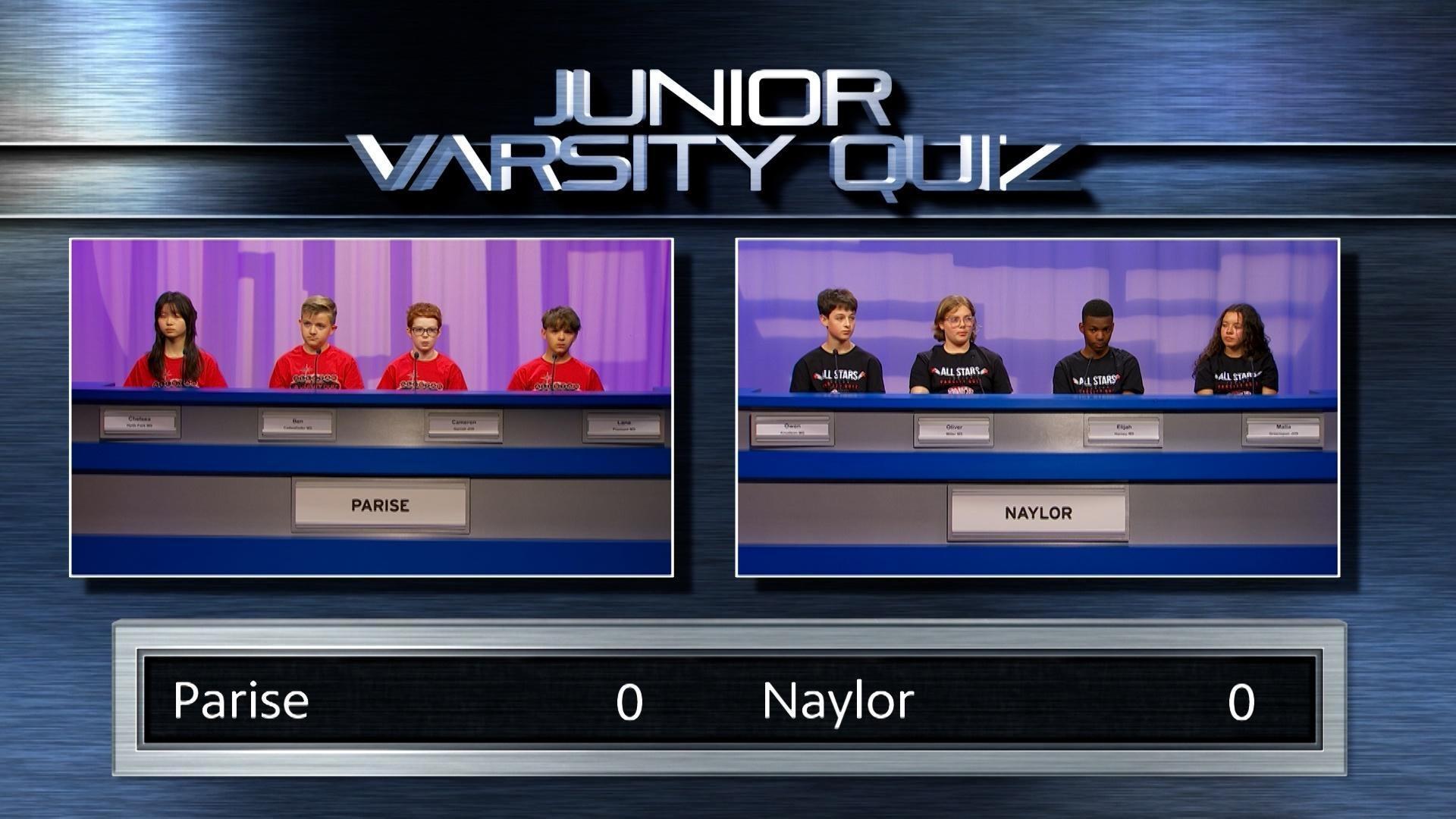 Junior Varsity Quiz Parise vs. Naylor