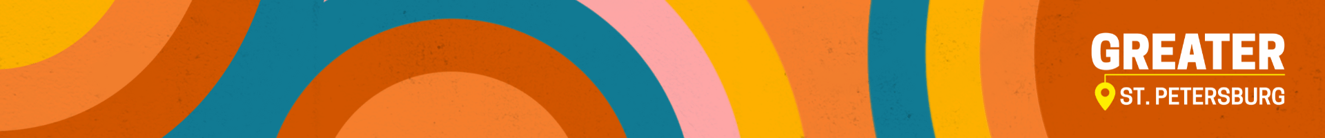 Greater St Pete Colorful banner and logo
