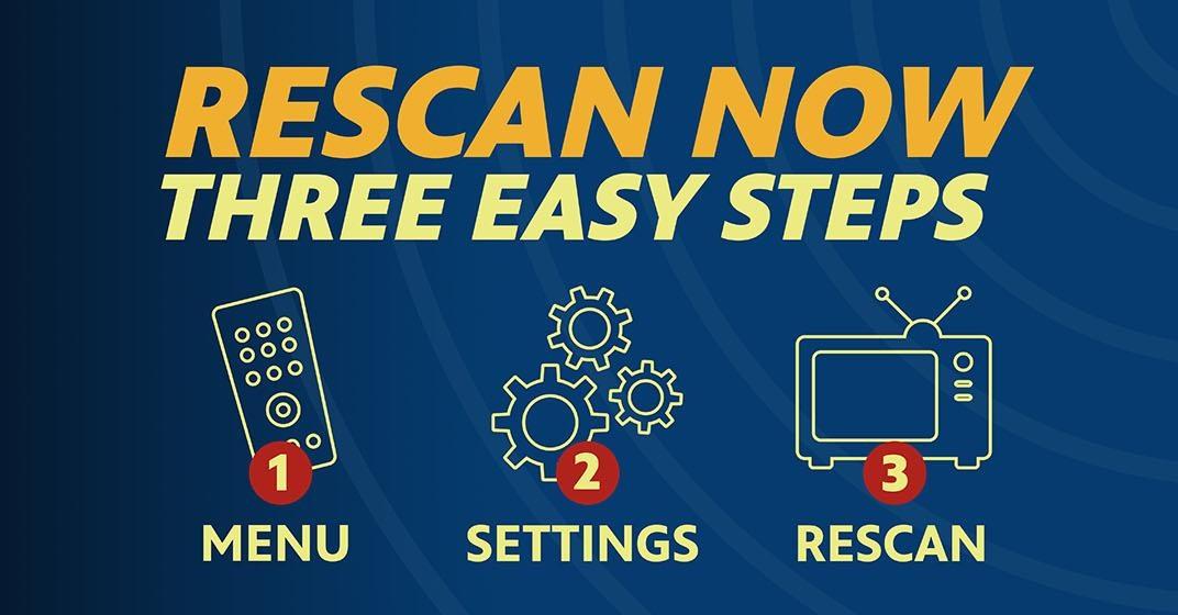 Rescan your TV in 3 easy steps. 1-click "menu" on your remote. 2-click settings. 3-click "scan" or "rescan"