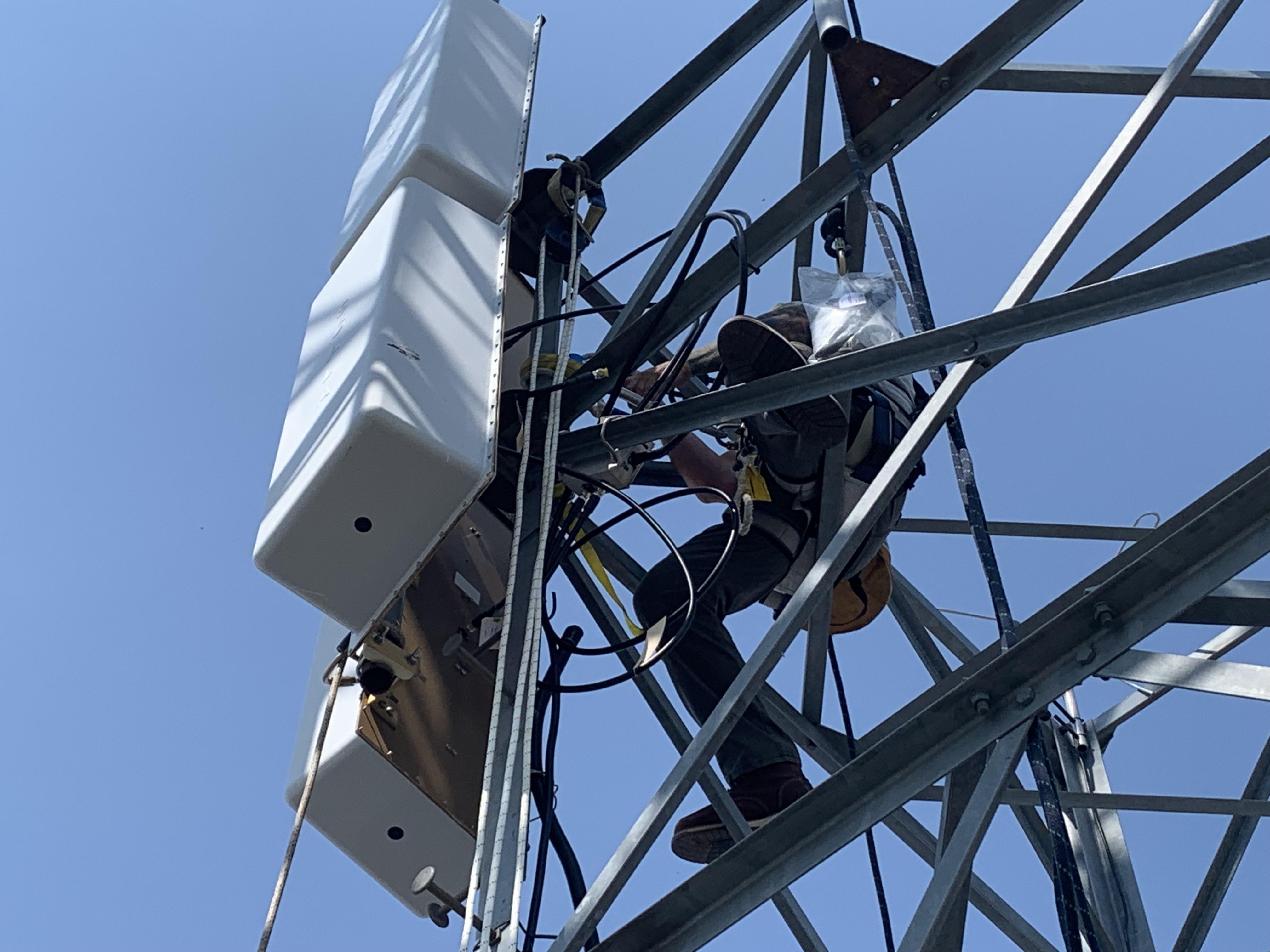 Engineers reattached the Malta antenna and replaced the feed lines on 7/17/24.