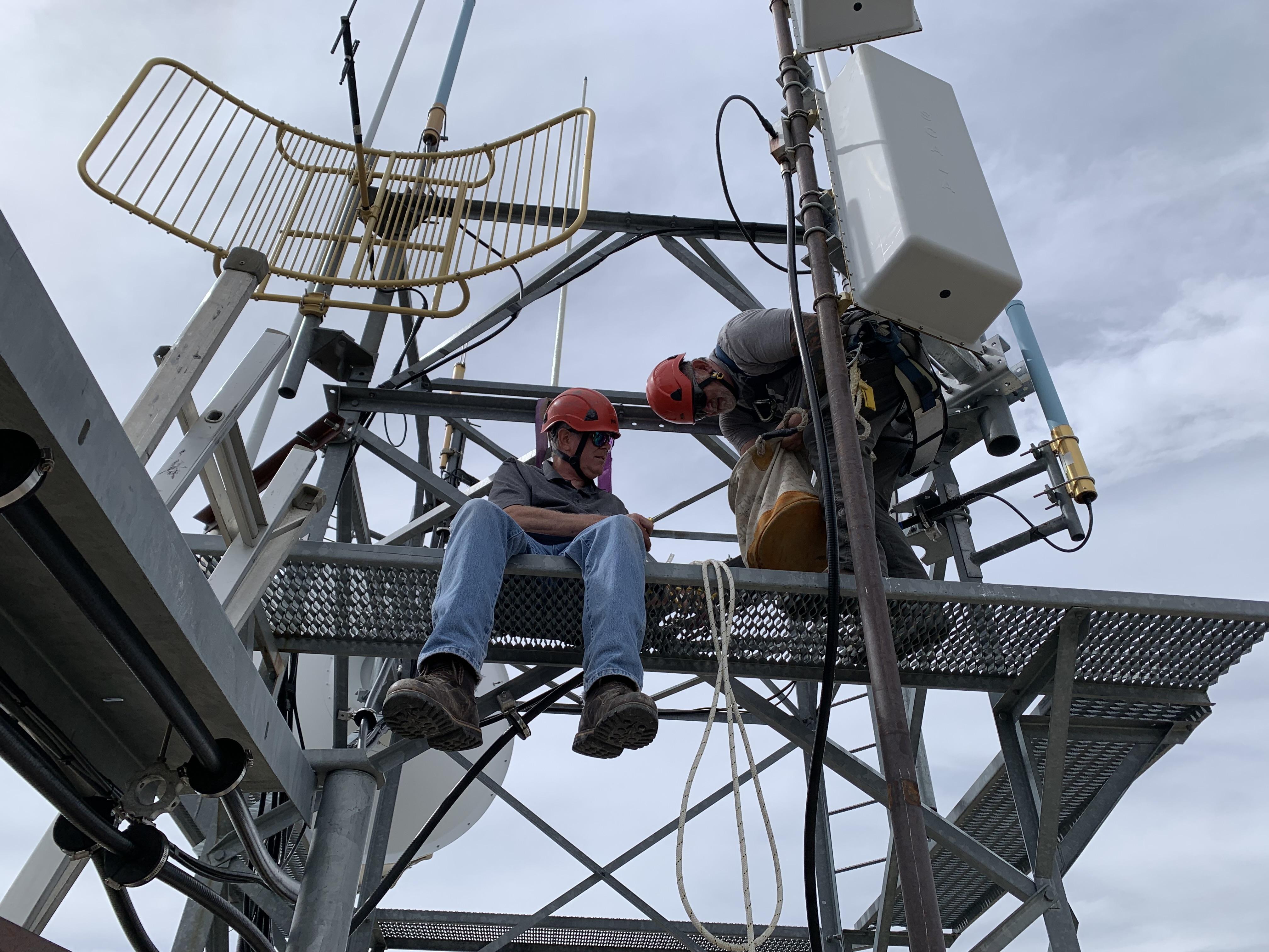IdahoPTV engineers have successfully relocated the transmit antenna at the Mackay Translator site. 