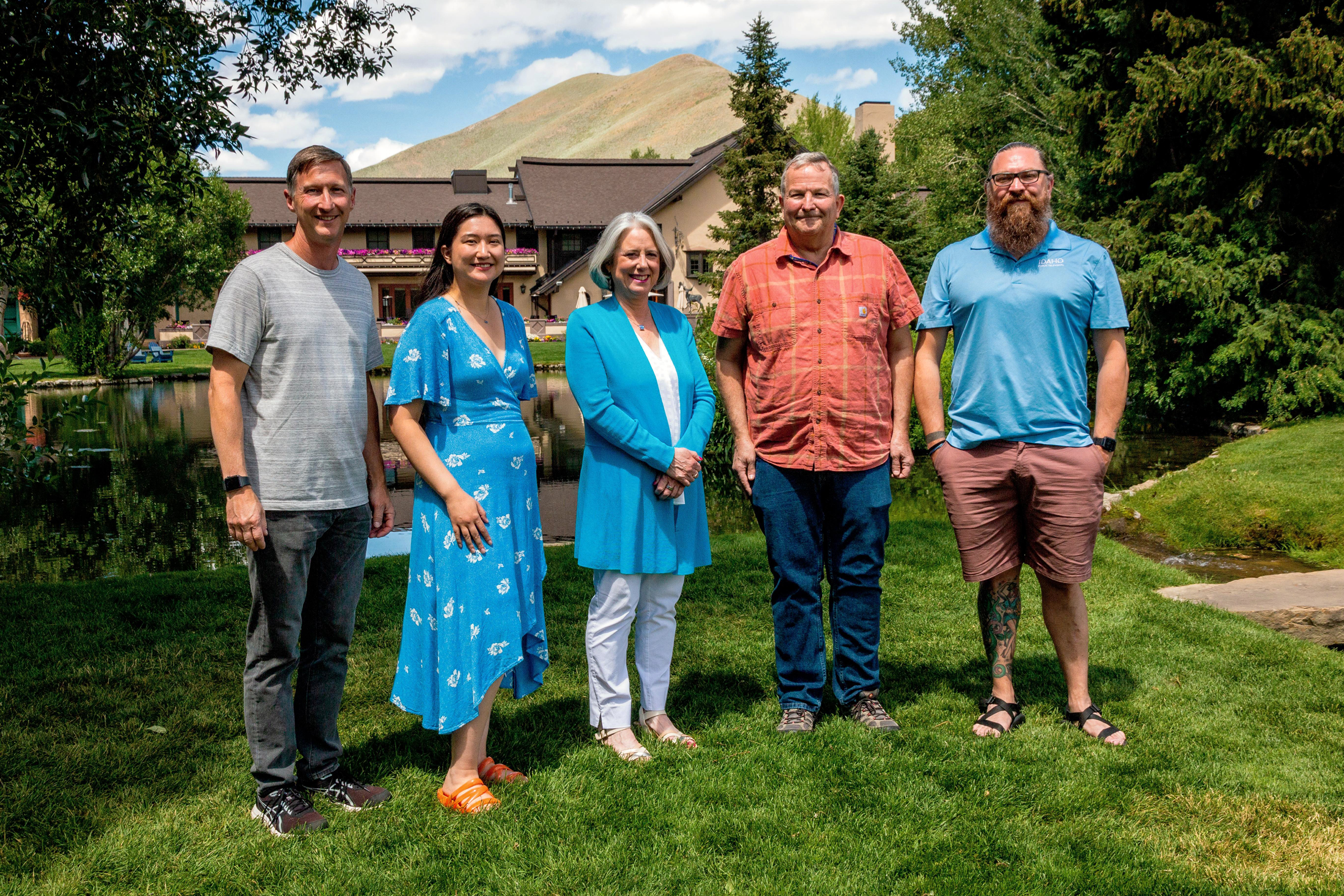 Troy Shreve, Hallie Maxwell, Marcia Franklin, Hank Nystrom and Morgan McCollum at the 2025 Sun Valley Writers' Conference.