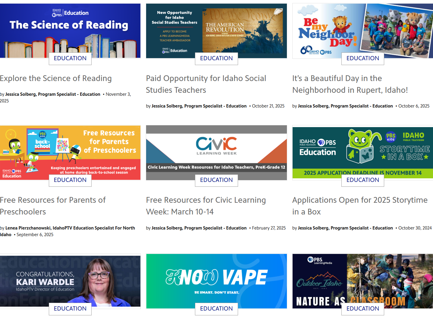 Learn more about Education initiatives through our blogs