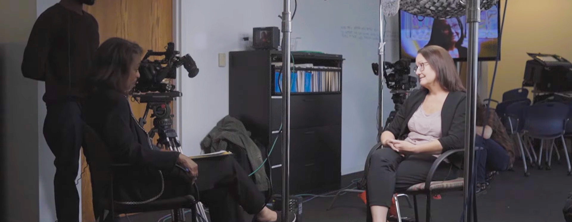 Behind the scenes interview photo