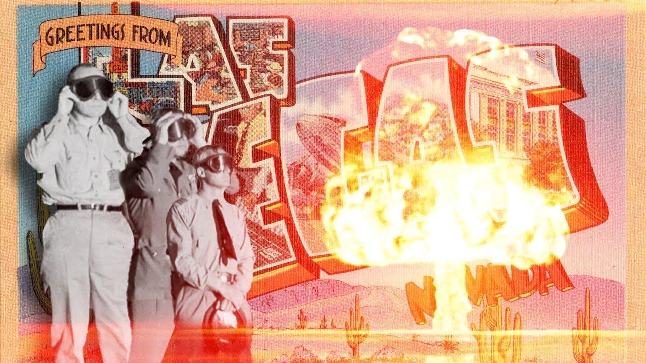 Greetings from Las Vegas postcard atomic blast