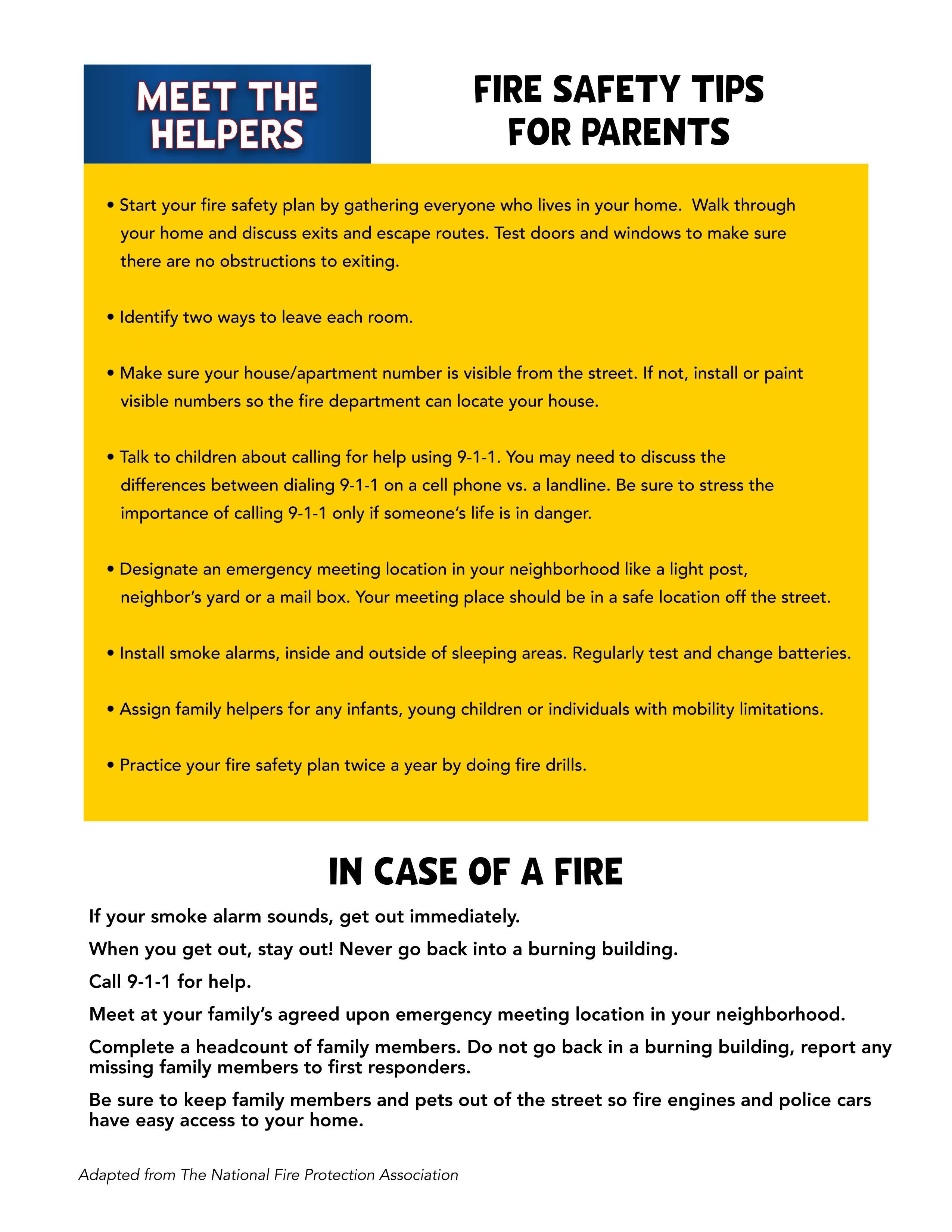 Fire Safety Tips for Parents