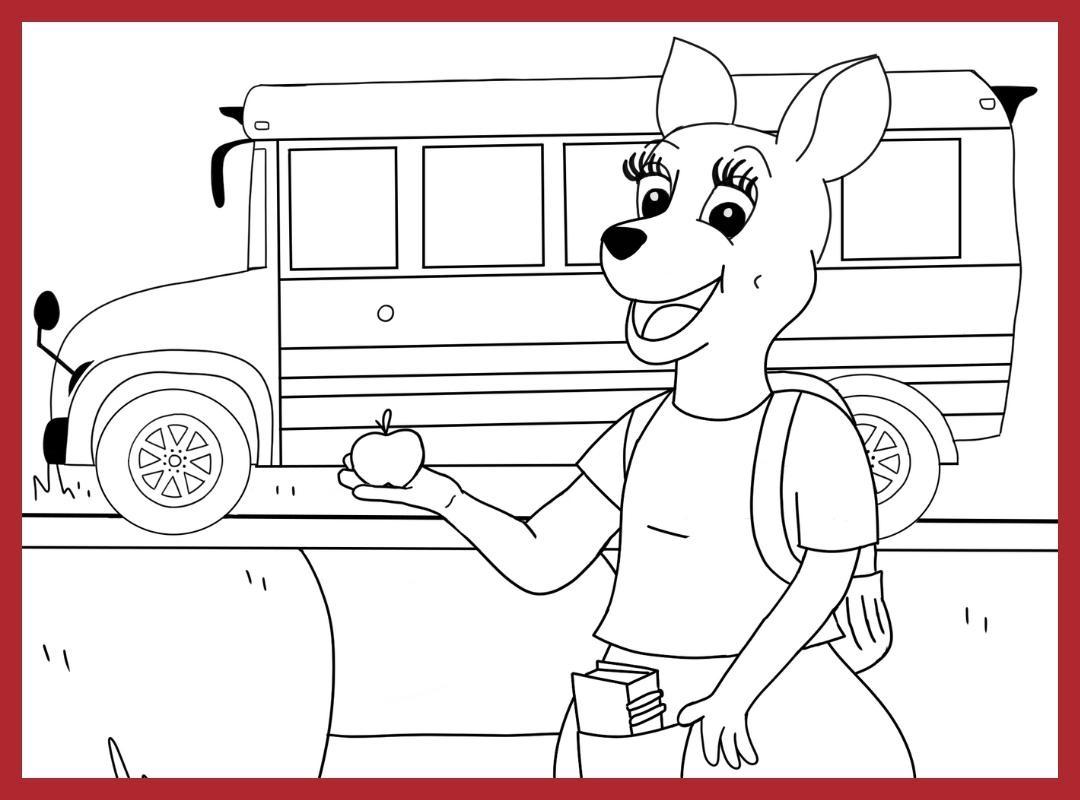 Download a coloring page of Read-a-Roo as a student.
