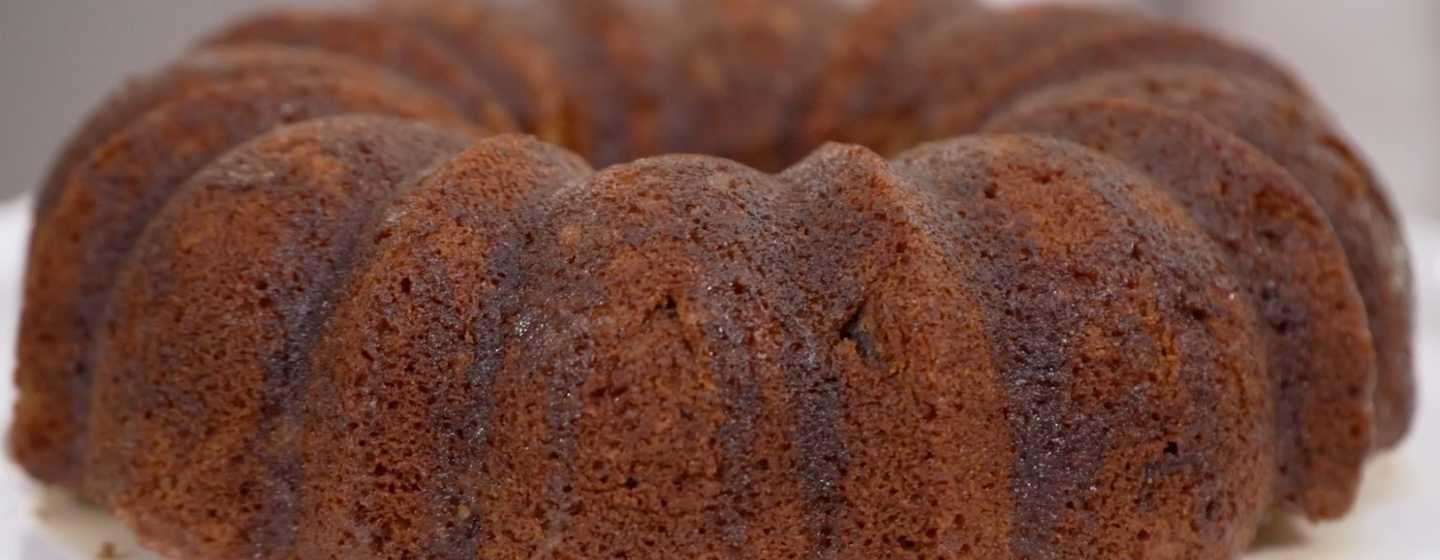 Closeup of a baked fig cake