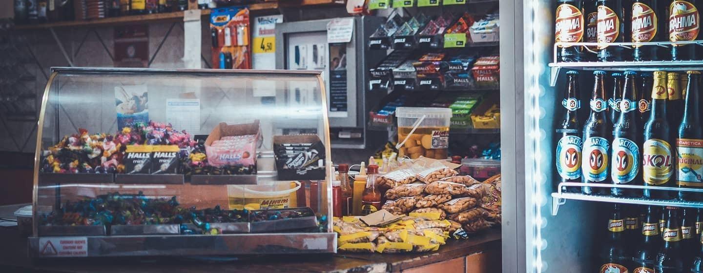 store concession snack counter glass