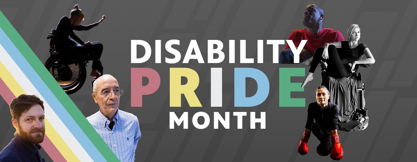 Disability Pride Month with cut outs of