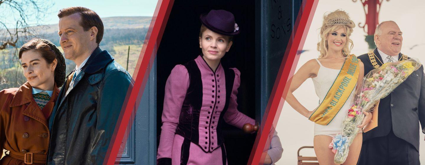 Helen and James from All Creatures Great and Small, Eliza from Miss Scarlet and The Duke and Barbara Parker from Funny Woman.