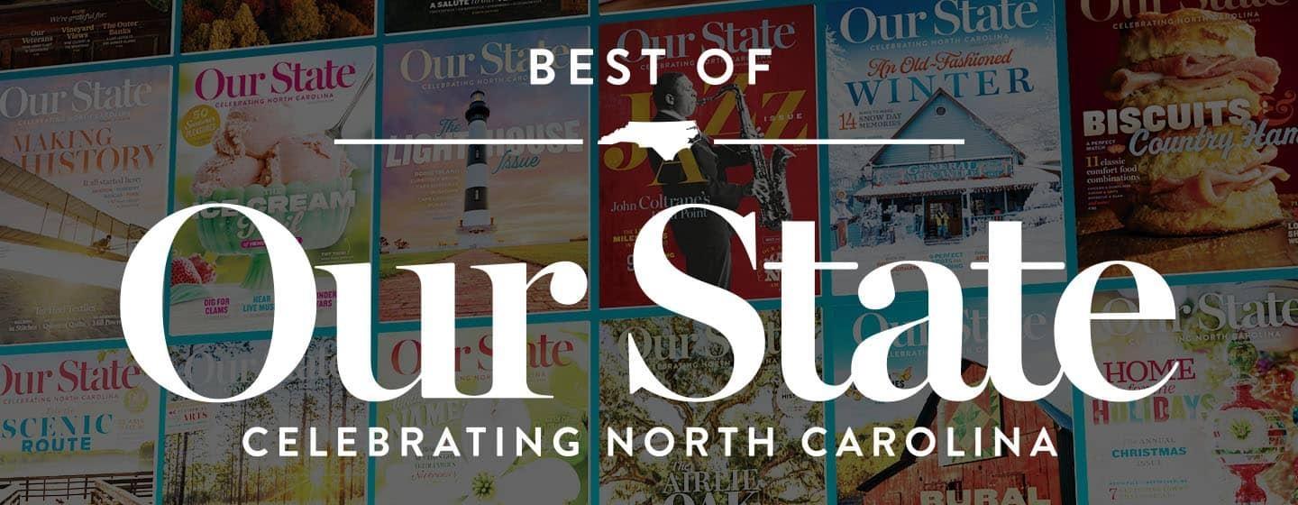 Best of Our State logo over a grid of magazine covers.