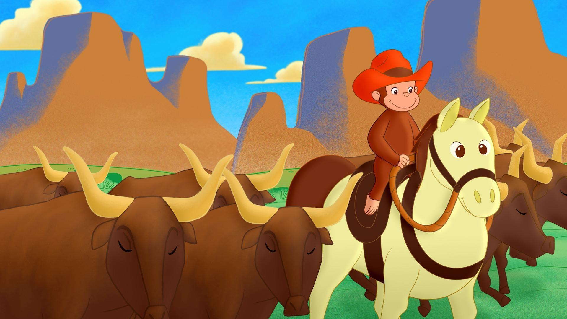 Curious George, monkey on a horse