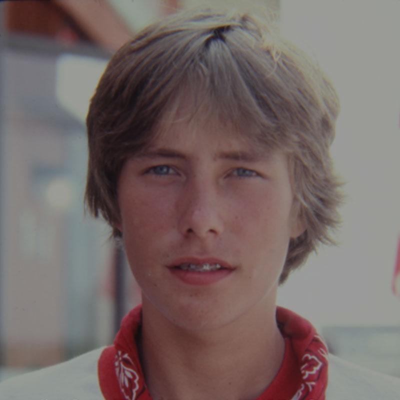 Close-up photo of Peter Rumsey as a teenager.