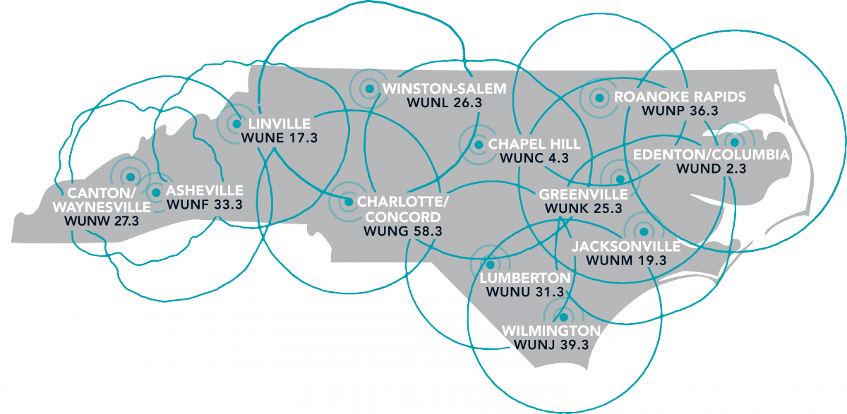 PBS North Carolina map