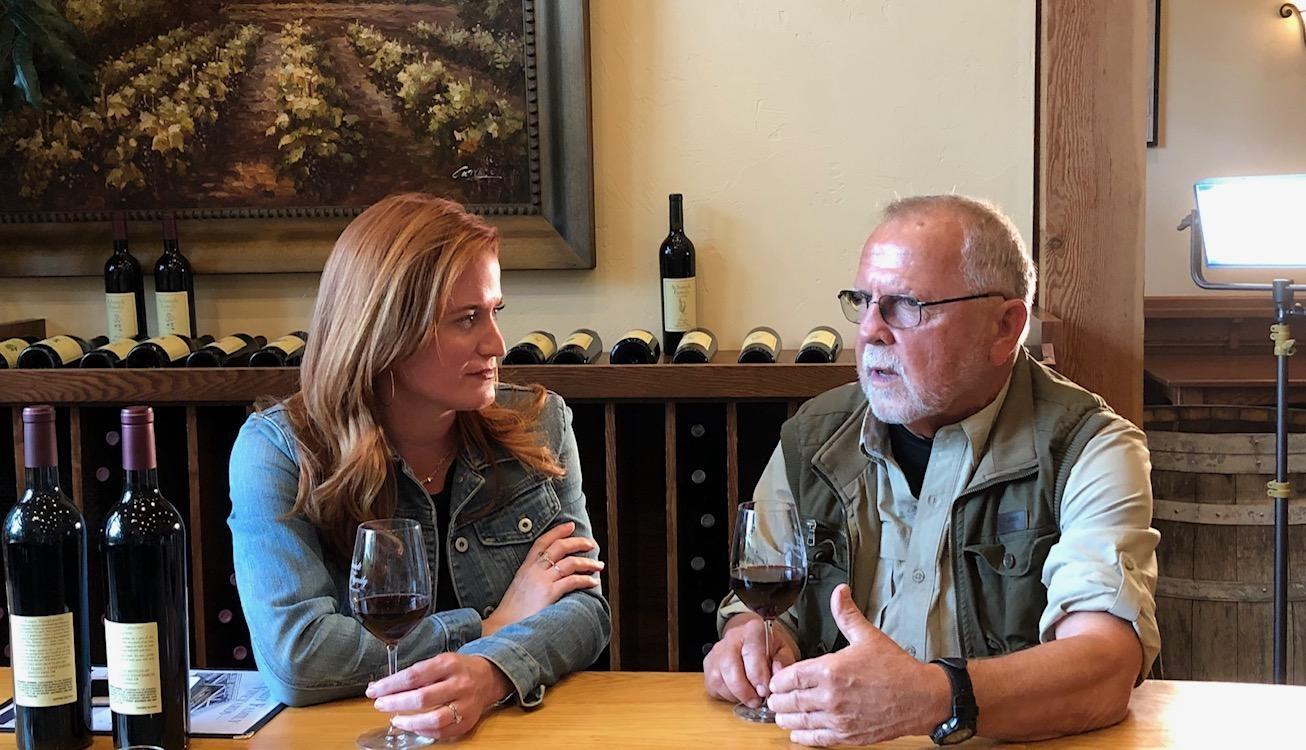 Trish Glose interviewing a wine maker