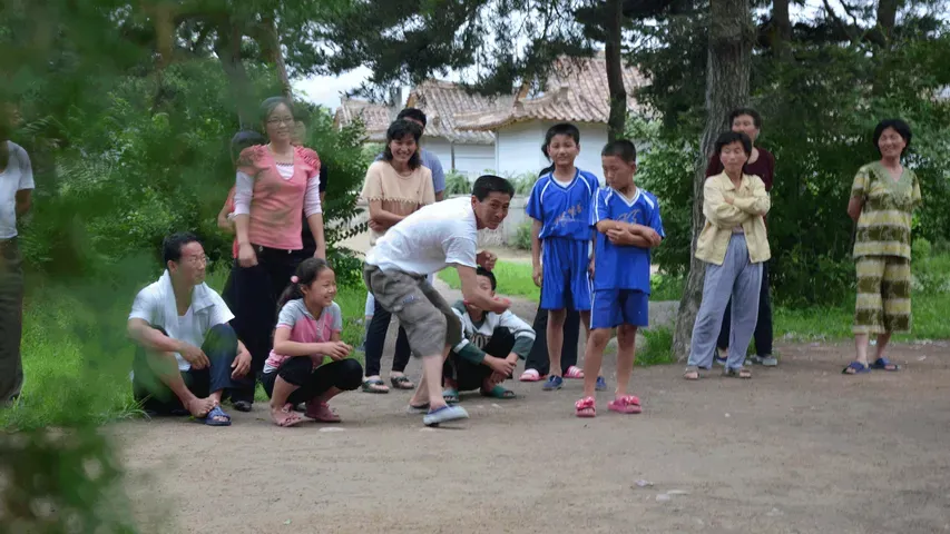 Playing Frisbee in North Korea