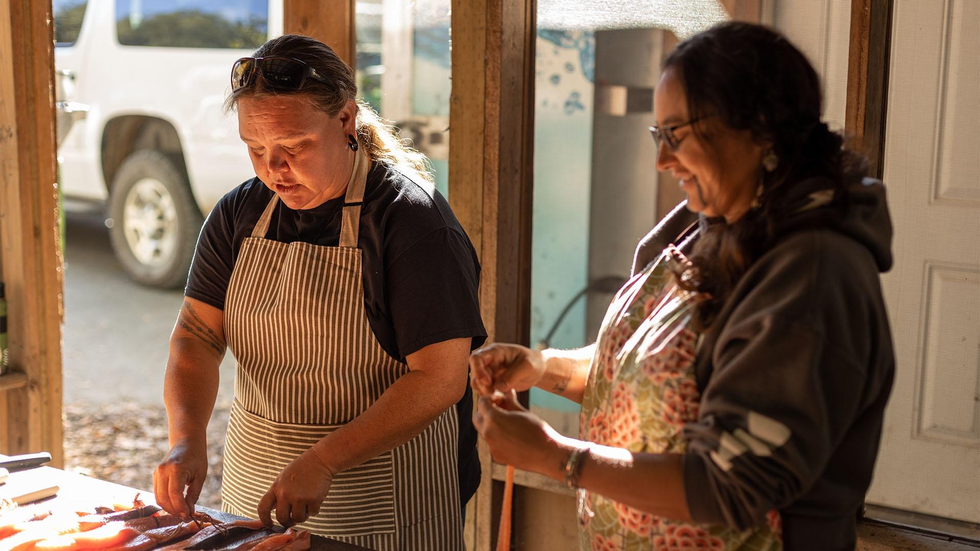Yurok Tribe fish prep