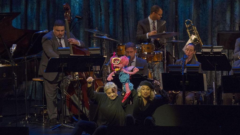 Image of Abby Cadabby performing with the the Jazz at Lincoln Center Orchestra.