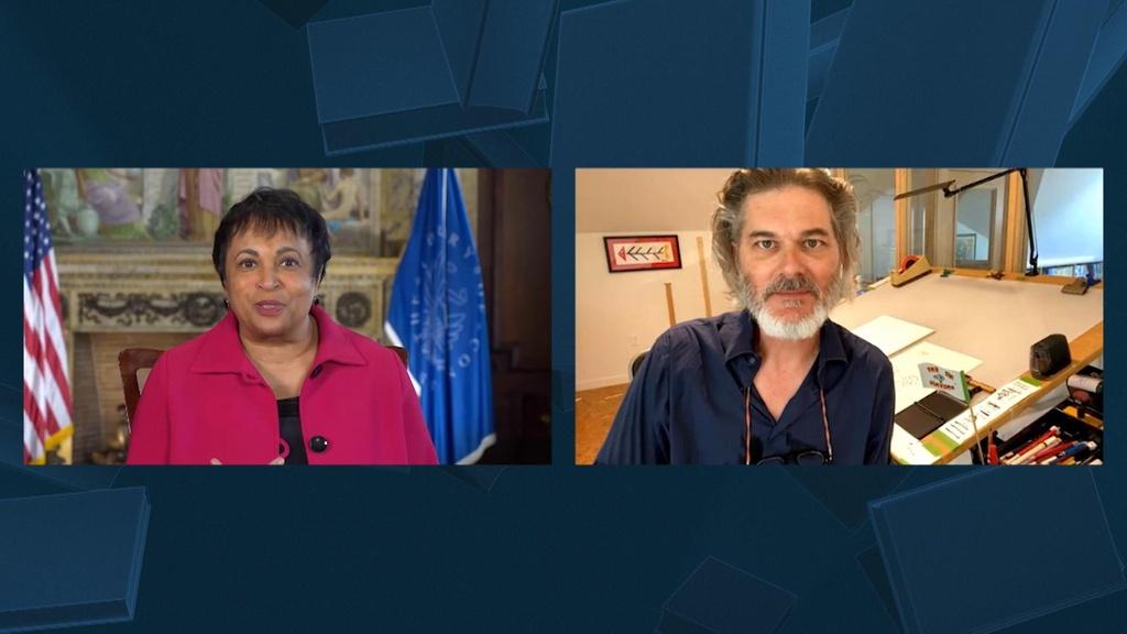 Dr. Carla Hayden interviews author and illustrator Mo Willems.