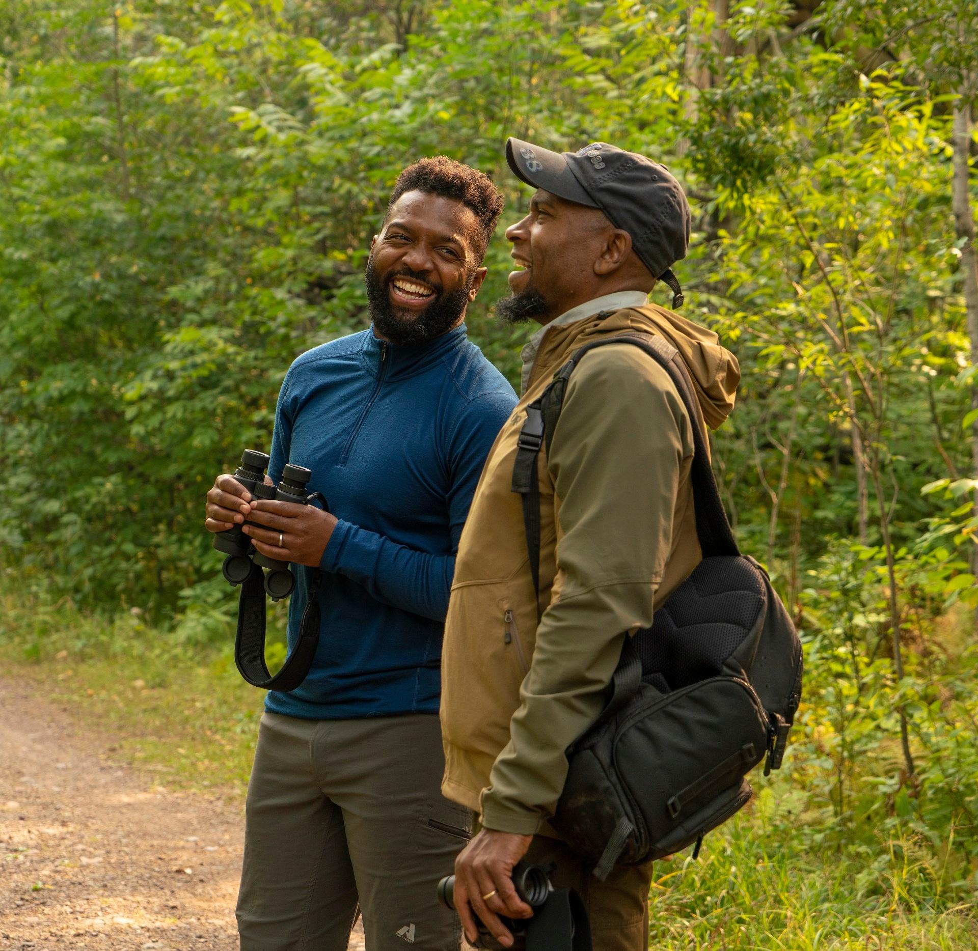 Dudley Edmonson and Baratunde Thurston in Hawks Ridge Nature Reserve in Duluth, MN