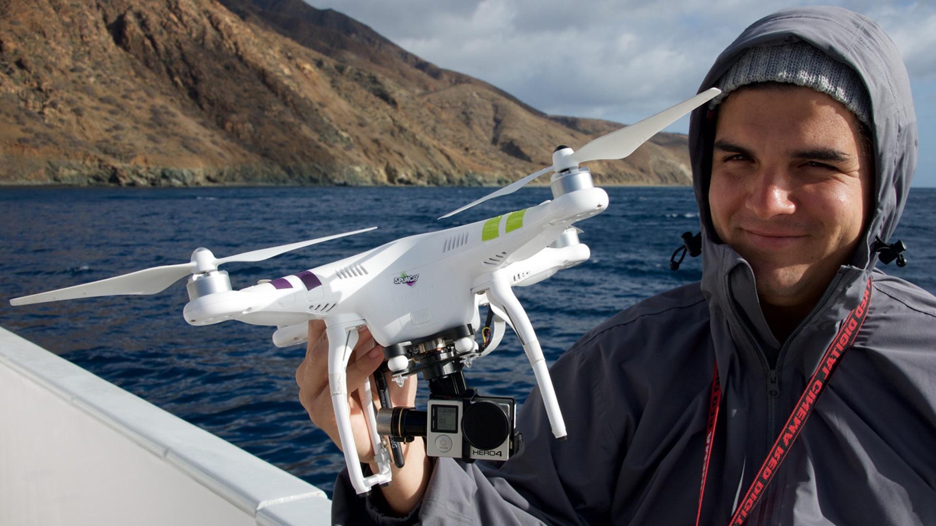 Drone operator Manolo Mendieta, Gulf of California, April 2015. 