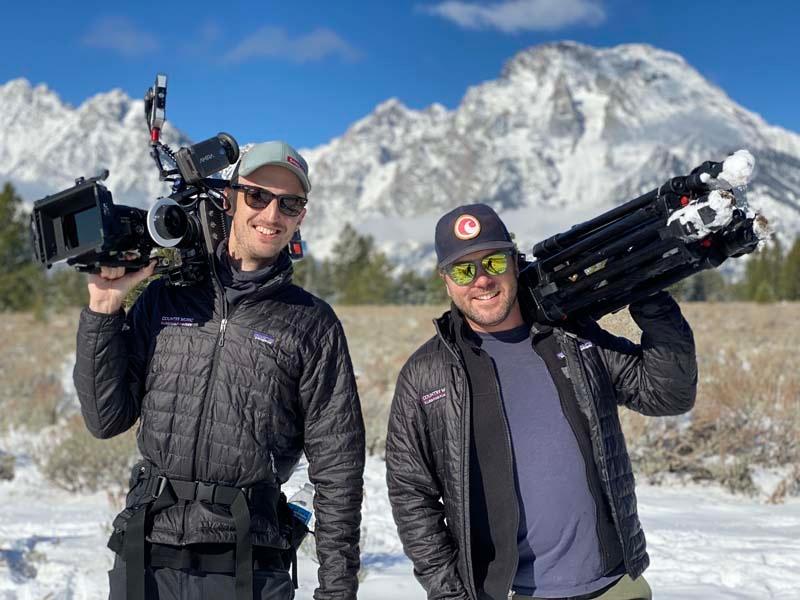 Evan Barlow and Christopher Ewers (Director of Photography) on location in Wyoming. 