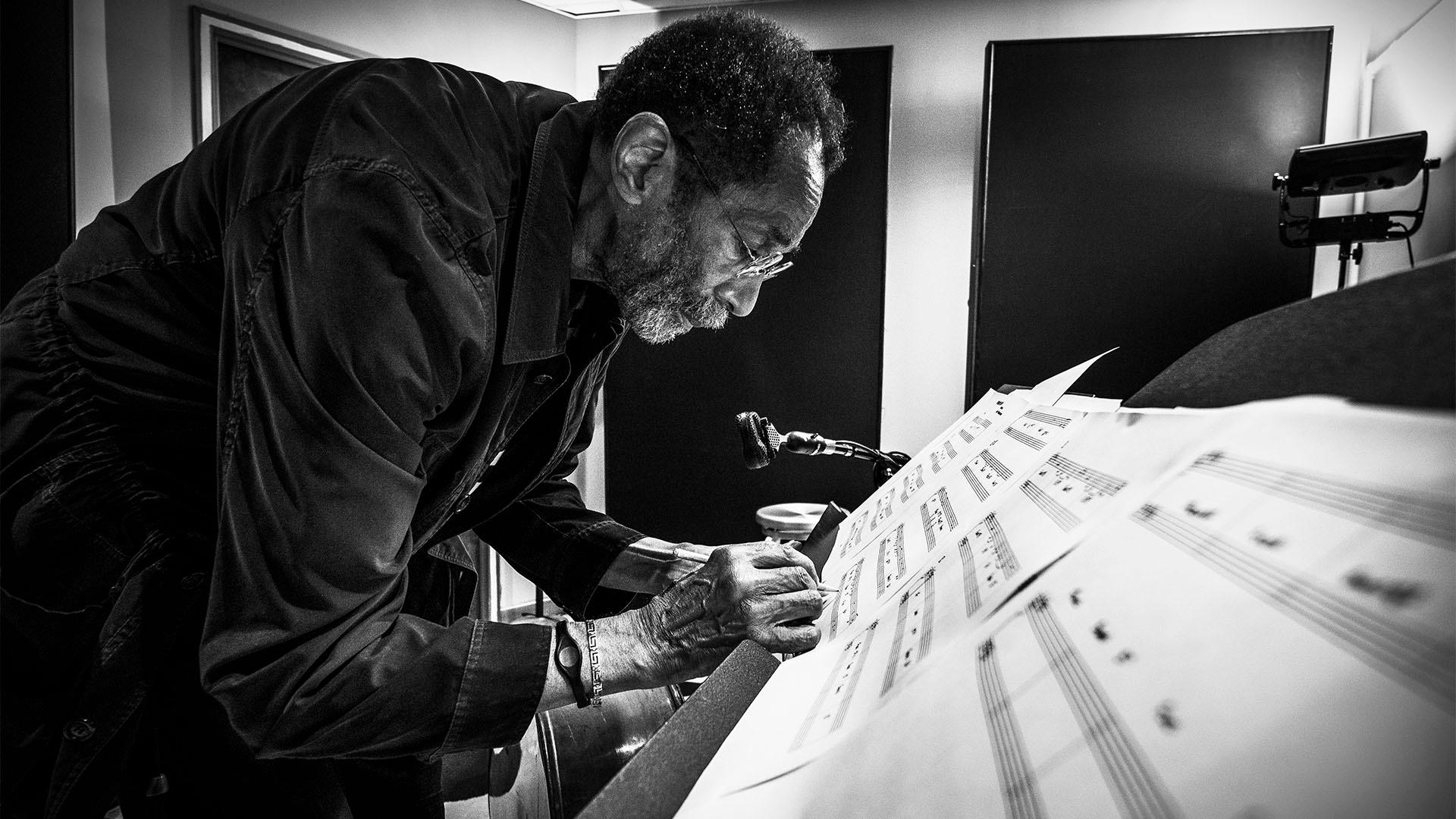 Ron Carter at the Bass Hit Recording Studio, NY.