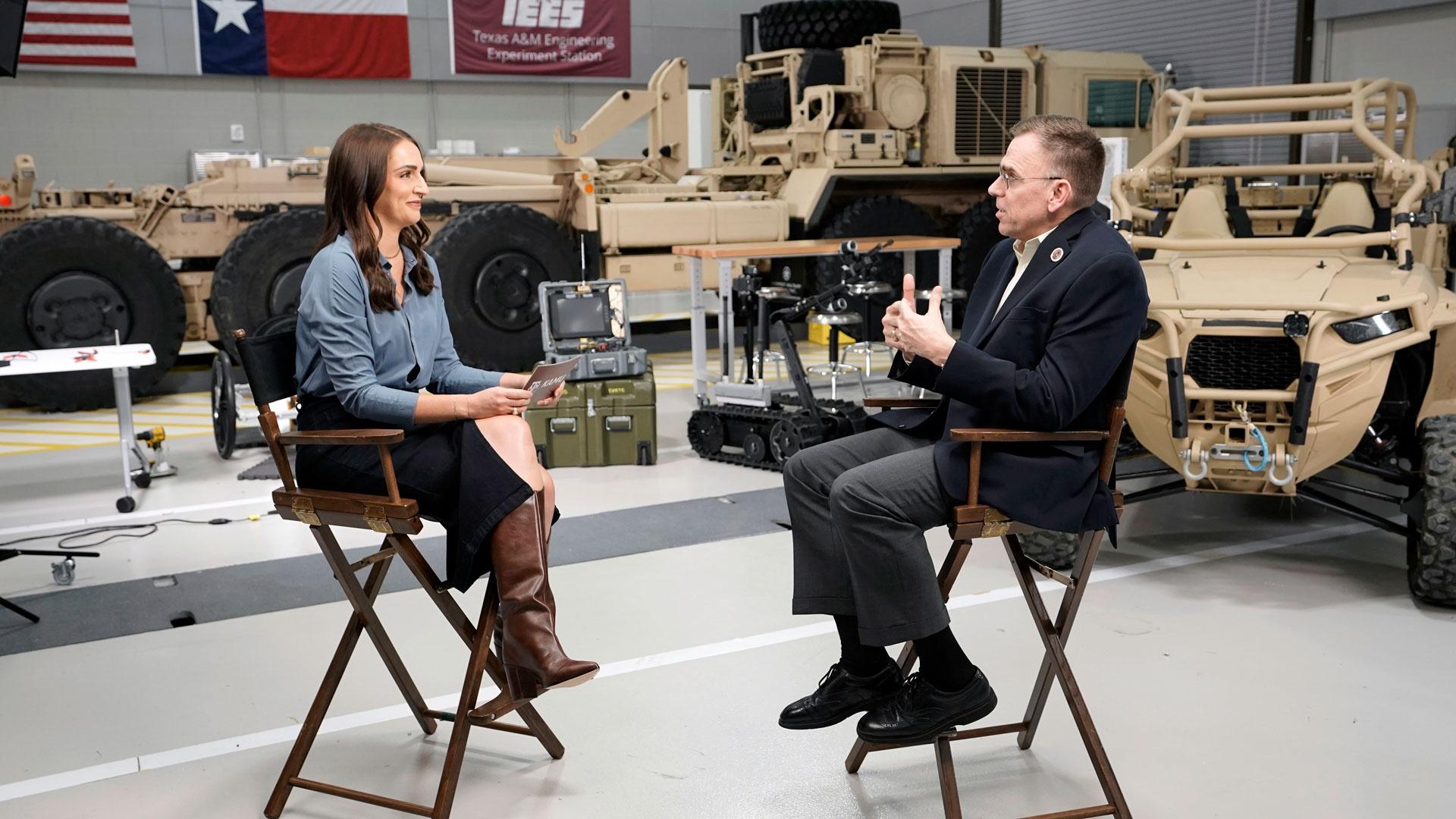 Chelsea Reber and Tim Green discuss the Bush Combat Development Complex, as featured on Season 2 of "Texas A&M Today."