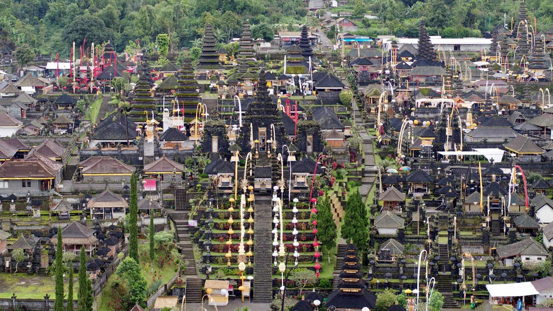 Aerial view of Besakhi Temple, Bali, Indonesia