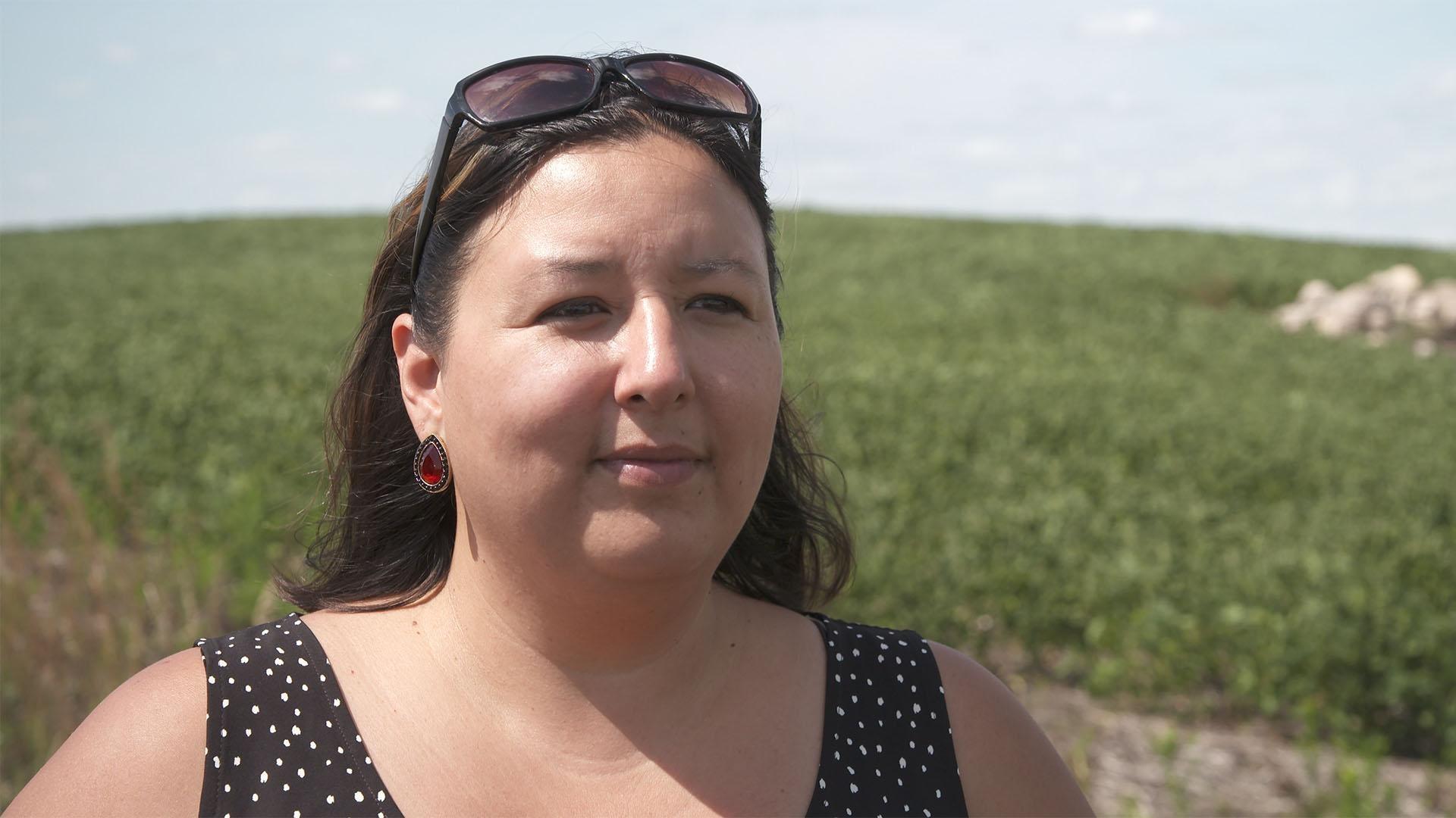 Closeup image of Angela Two Stars on the Sisseton Wahpeton Reservation.