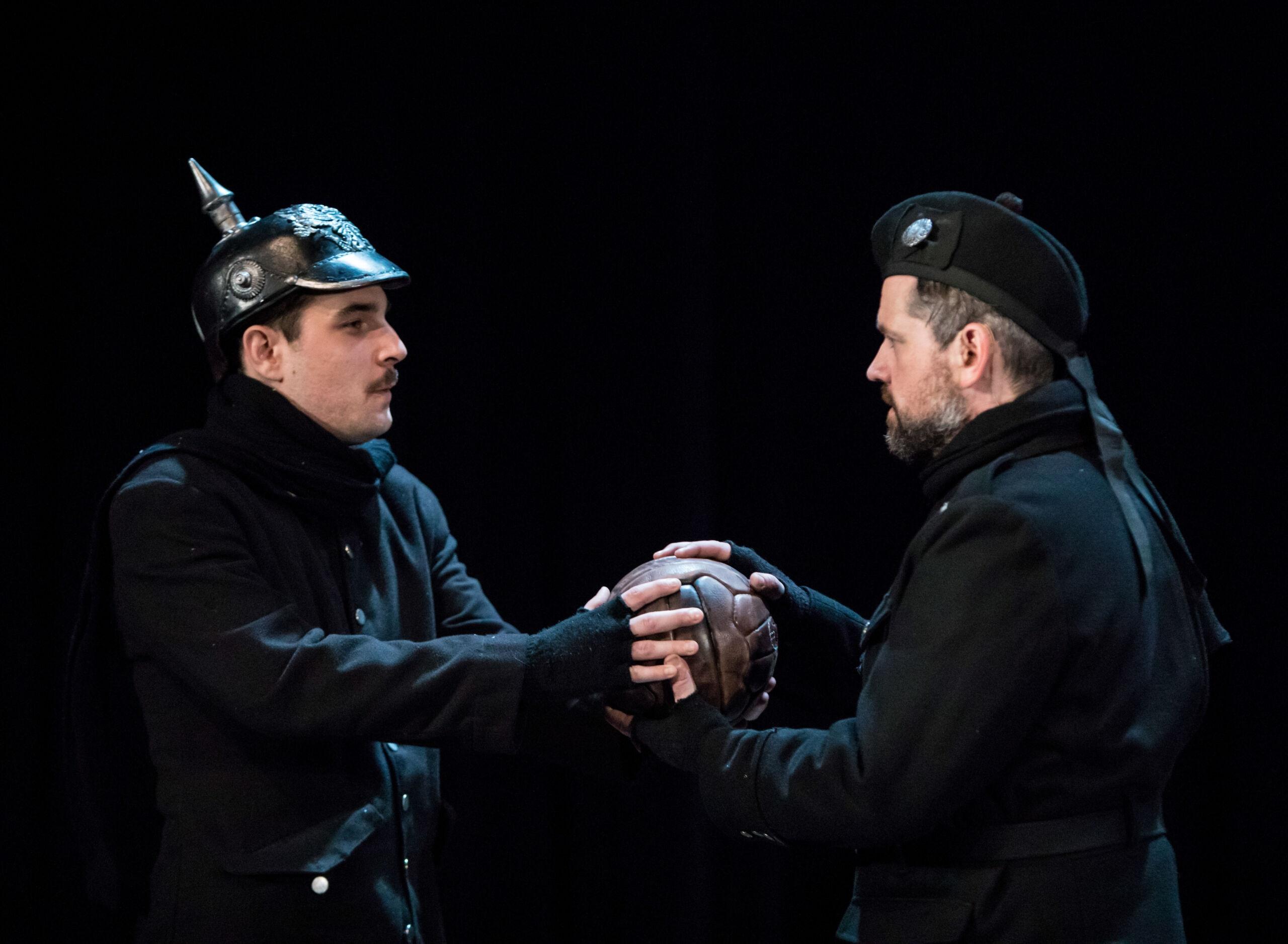 Benjamin Dutcher and Andrew Wilkowske in “All Is Calm: The Christmas Truce of 1914.”