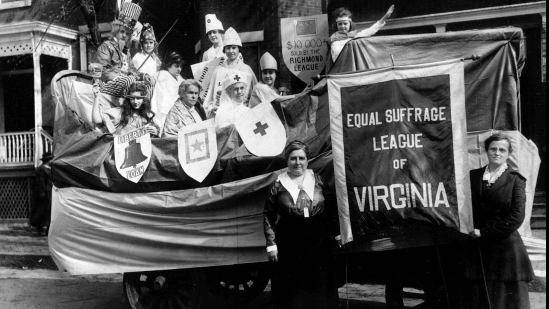 Black and white image of the Equal Suffrage League of Virginia