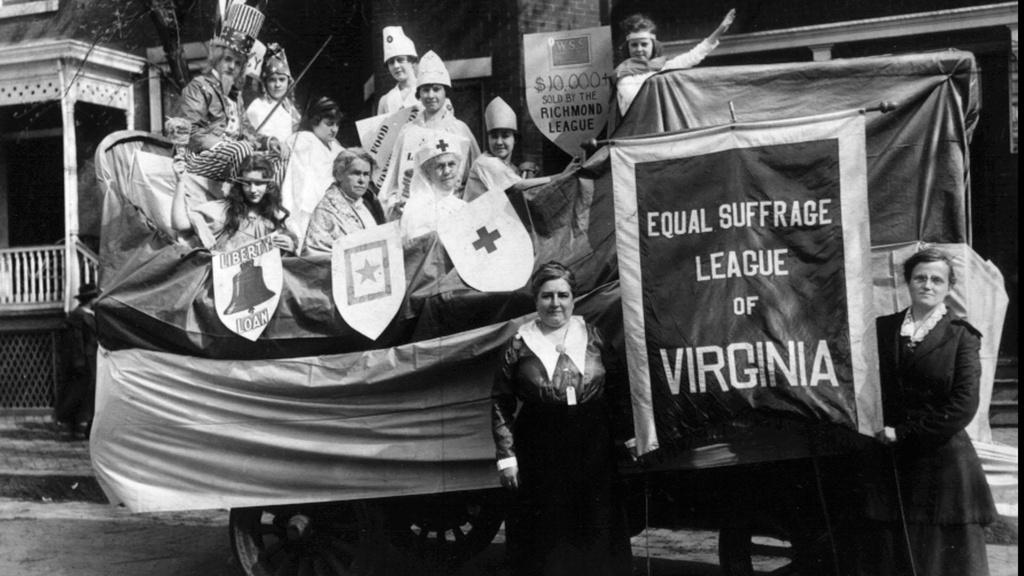 Black and white image of the Equal Suffrage League of Virginia