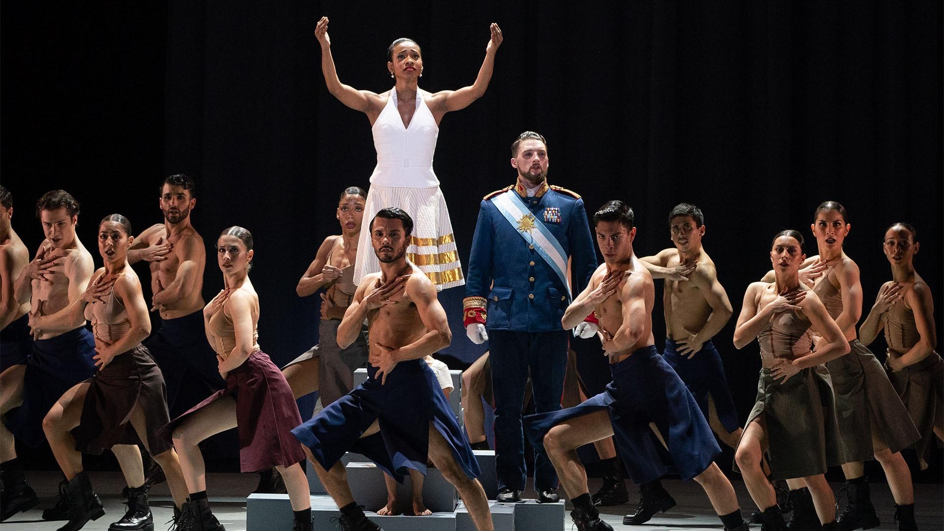 Dandara Veiga, Chris Bloom and the ensemble of Ballet Hispánico.