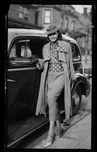 Barbara Jones posed next to a car on Mulford Street.