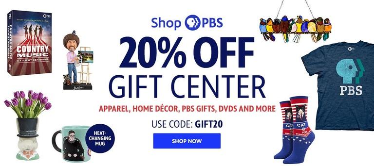 Shop PBS: 20% Off Our Gift Center. User code GIFT20. Shop Now!