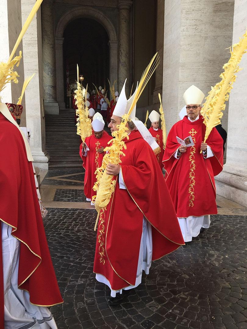 Clergy during the 2018 Easter procession in St. Peter's Square.