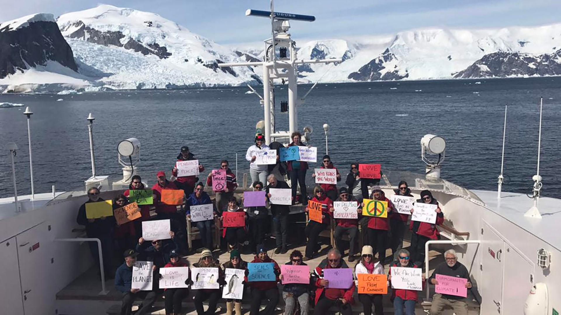 A "sister" Women’s March in Antarctica in 2017.
