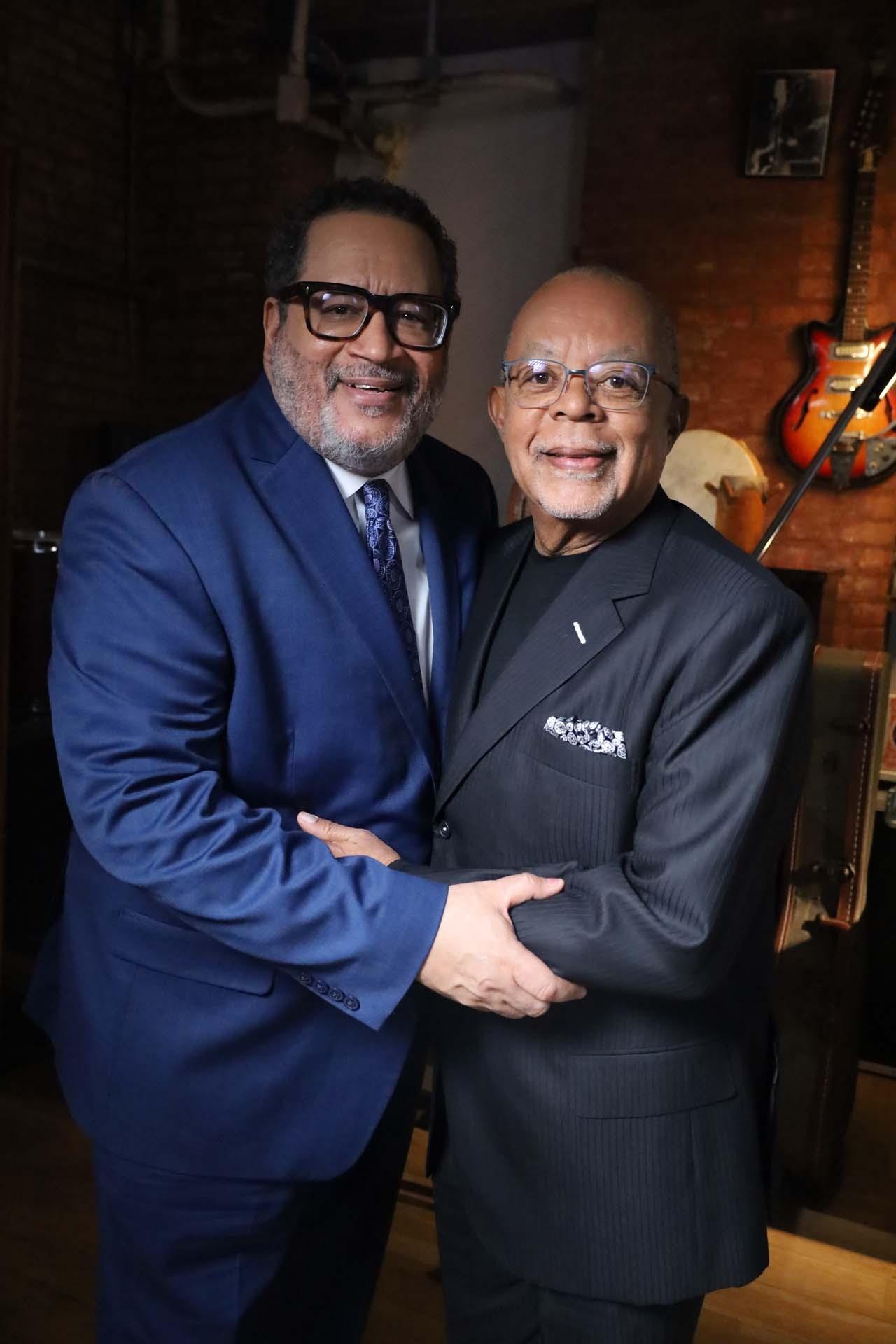Host, Henry Louis Gates Jr. poses for a photo with Michael Eric Dyson for GOSPEL