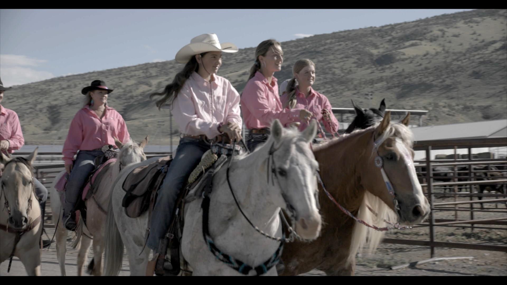 Riders prepare for a rodeo in Cody, Wyoming.