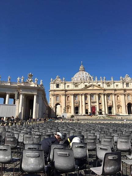 Security check during Easter week, St. Peter's Square, Vatican.