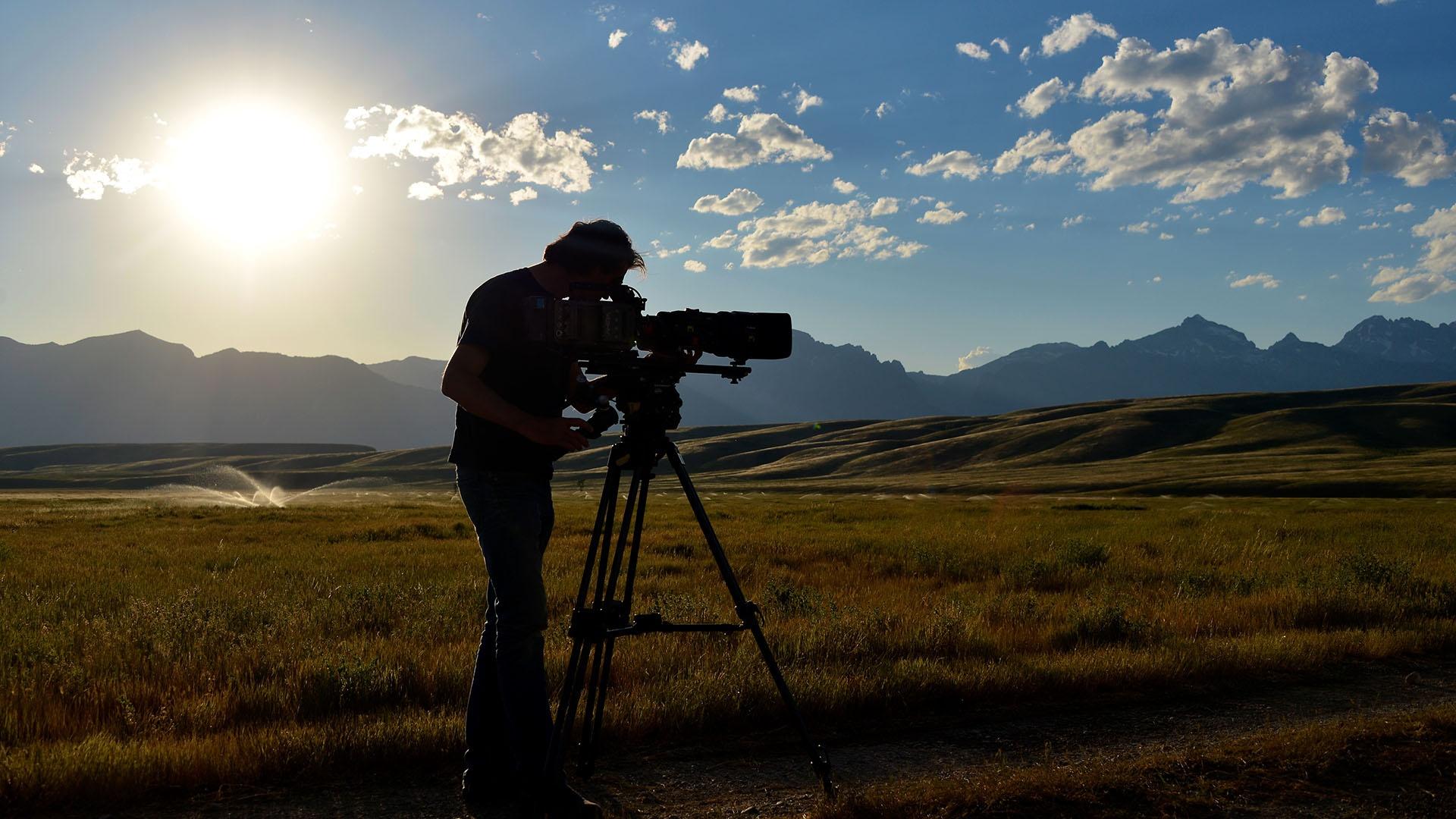 Charlie Hamilon James filming in Elk Refuge.