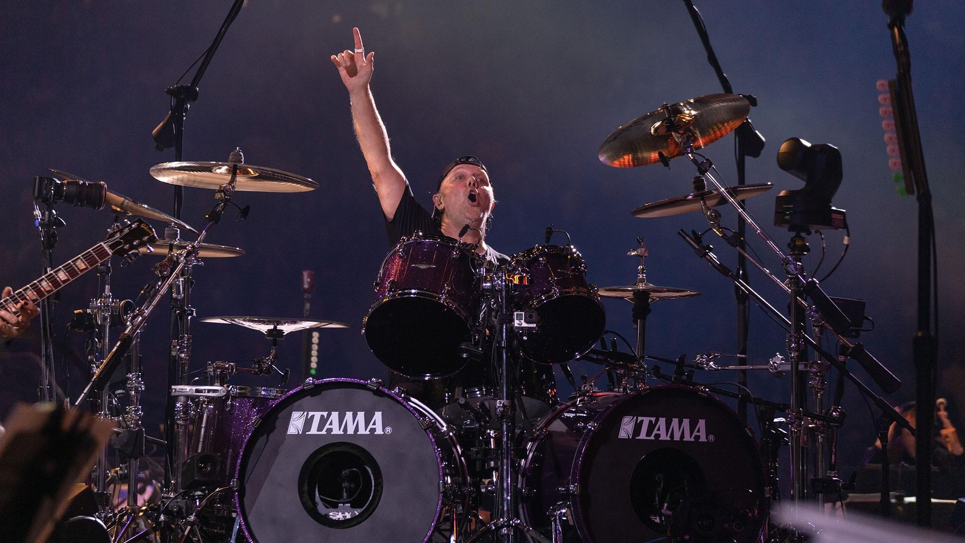 Lars Ulrich, drummer and co-founder of Metallica on stage.